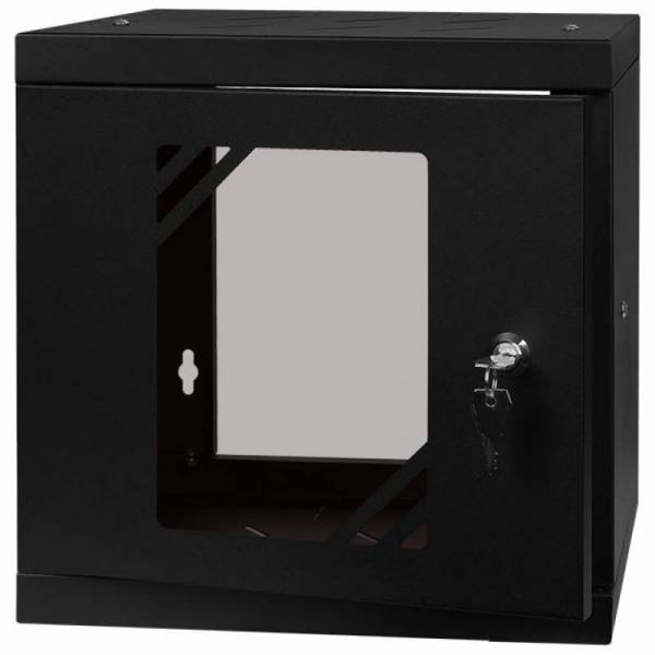 Стоечный шкаф 10" 6U, дверь со стеклом, 300мм, черный