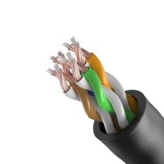 Тонкий патч-корд UTP Cat6A 0.5м черный