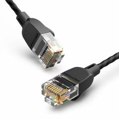 Тонкий патч-корд UTP Cat6A 0.5м черный