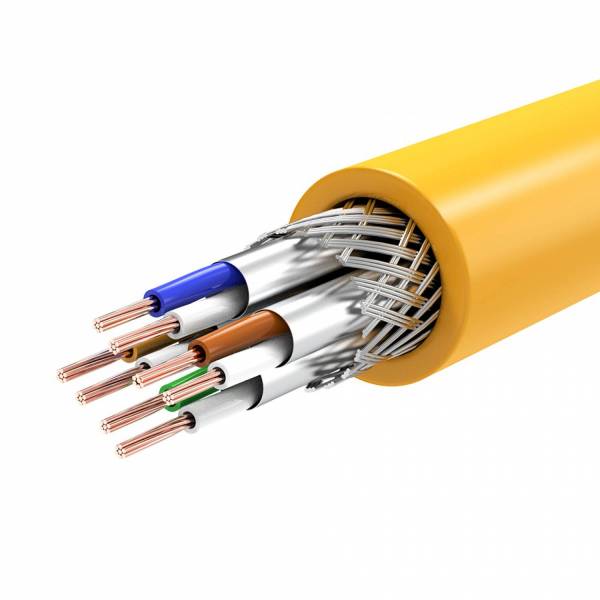 Патч-корд SSTP Cat6A 0.5м желтый