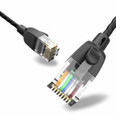 Тонкий патч-корд UTP Cat6A 2м черный