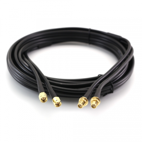 Коаксиальный кабель SMA Male / SMA Female 5м двойной