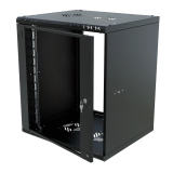 Стоечный шкаф 19" 12U, стеклянная дверь, 450мм, черный