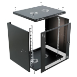 Стоечный шкаф 19" 12U, стеклянная дверь, 450мм, черный
