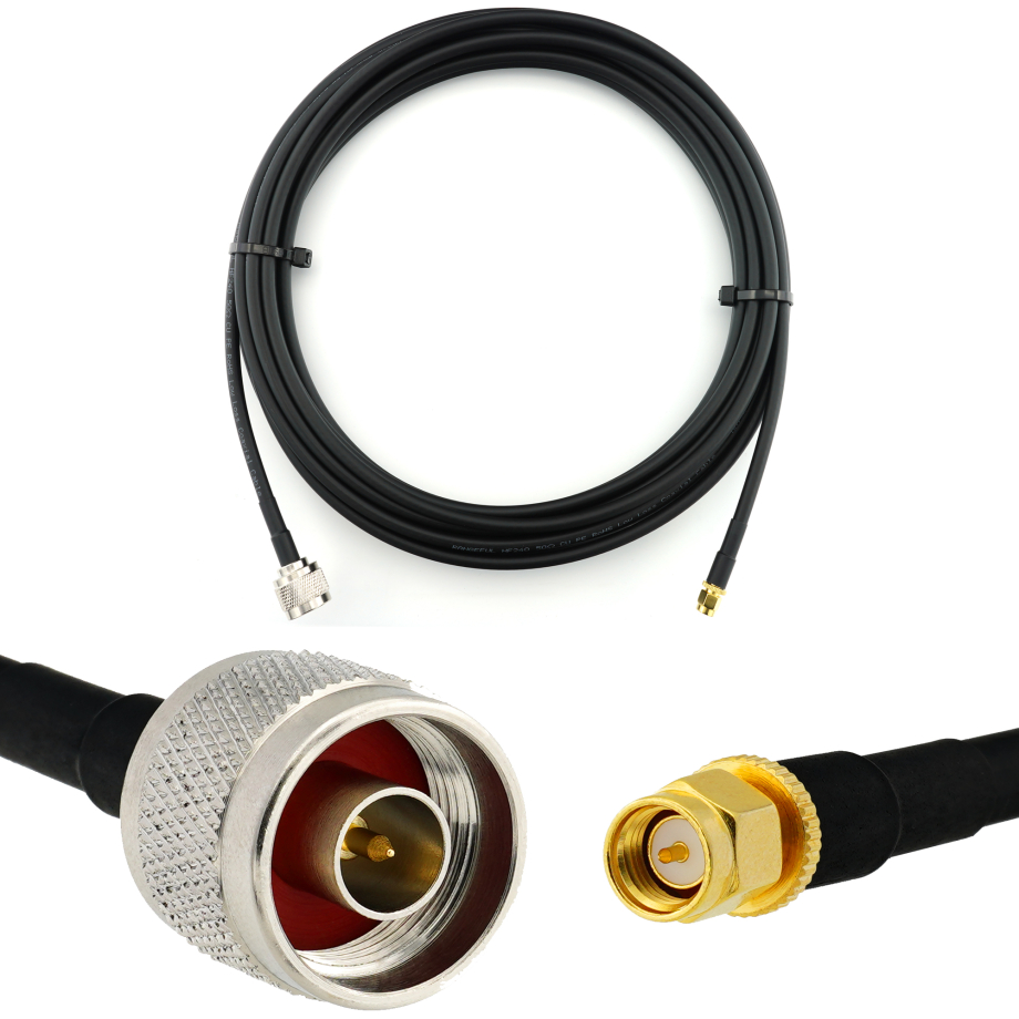 SMA Male / N Male 15м коаксиальный кабель — HF240 (эквивалент LMR240)