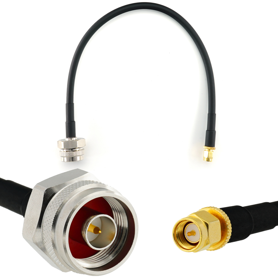 SMA Male / N Male Hex 30см коаксиальный кабель — HF240 (эквивалент LMR240)