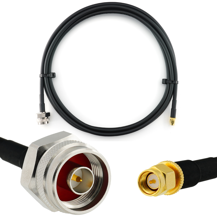SMA Male / N Male Hex 2м коаксиальный кабель — HF240 (эквивалент LMR240)