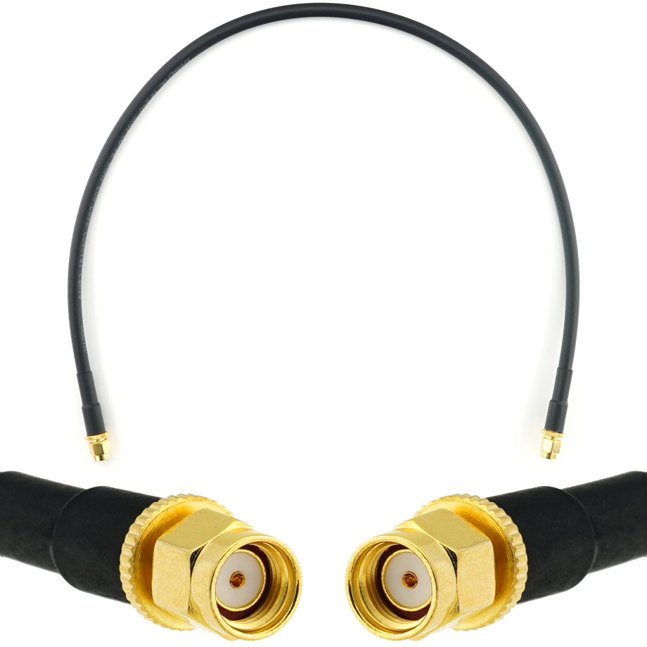 RP-SMA Male / RP-SMA Male 50см коаксиальный кабель — HF240 (эквивалент LMR240)