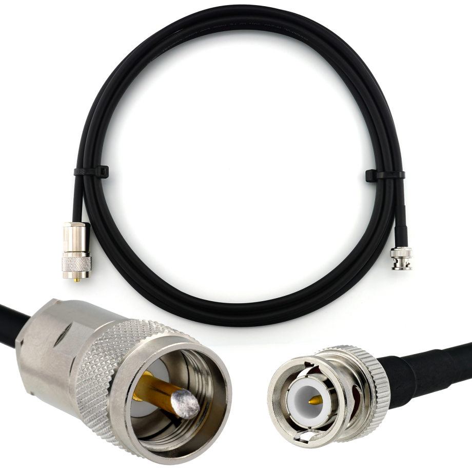 BNC Male / PL259 2м  UHF коаксиальный кабель — HF240 (эквивалент LMR240)