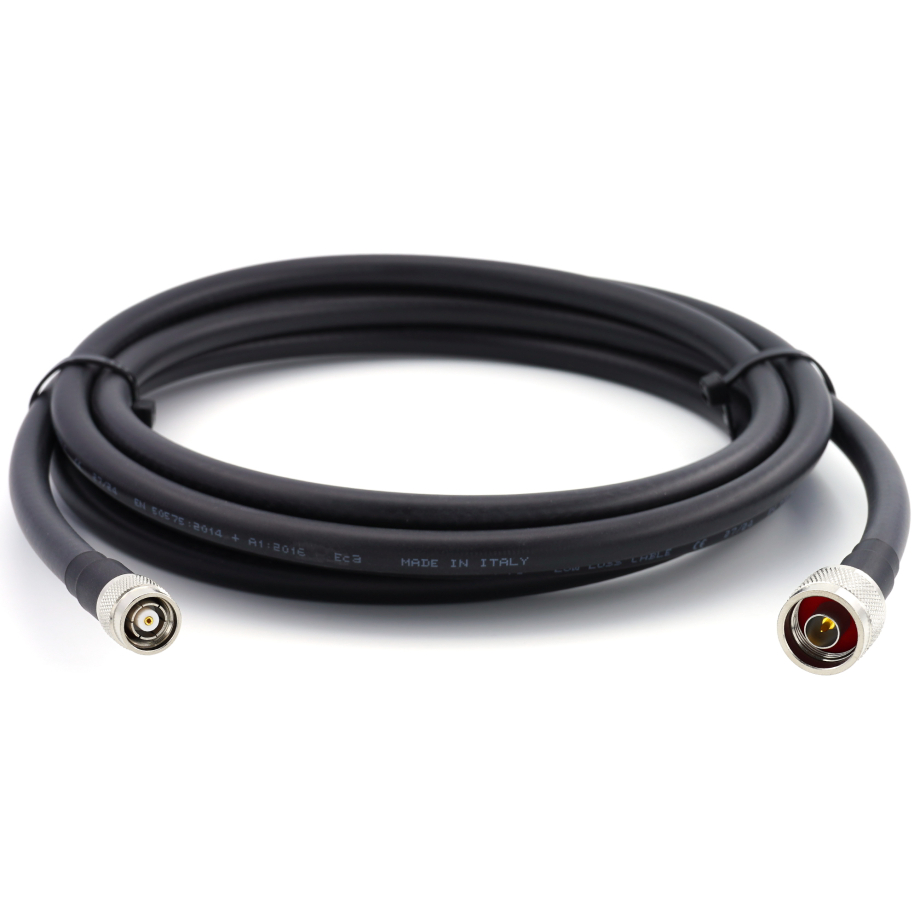 N Male / RP-TNC Male 2м коаксиальный кабель — эластичный HF-400-UF (эквивалент LMR400 UF UltraFlex)