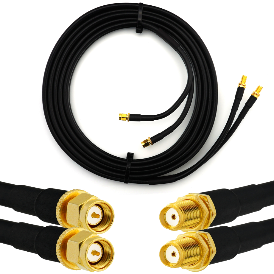 SMA Male / SMA Female 10м двойной коаксиальный кабель — HF240 (эквивалент LMR240)