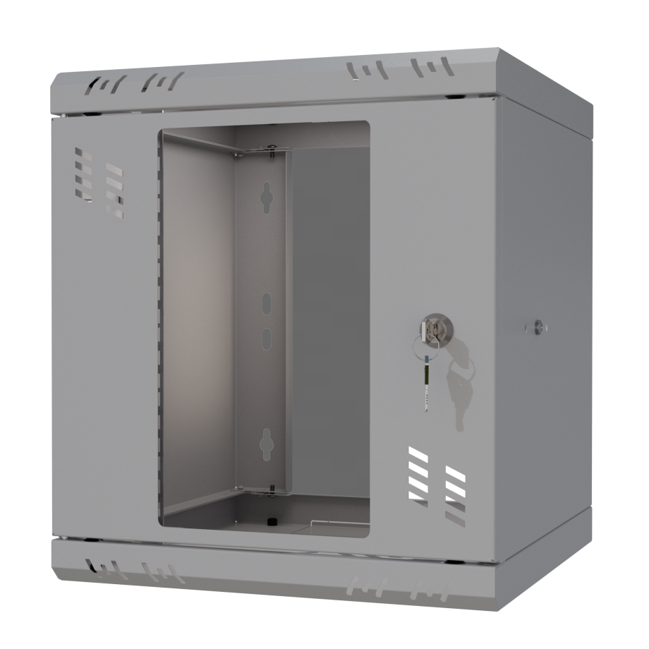 Стоечный шкаф 10" 6U, дверь со стеклом, 300мм, серый