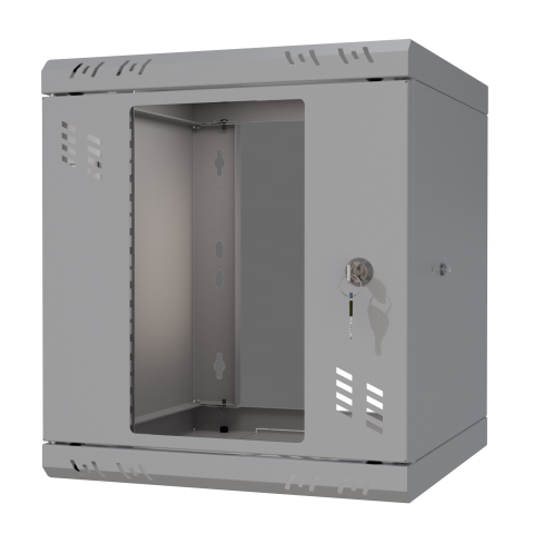 Стоечный шкаф 10" 6U, дверь со стеклом, 300мм, серый