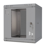 Стоечный шкаф 10" 6U, дверь со стеклом, 300мм, серый