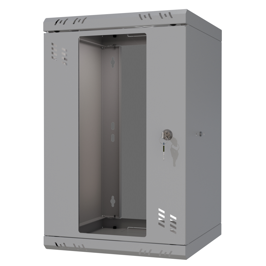 Стоечный шкаф 10" 6U, дверь со стеклом, 300мм, серый