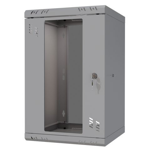 Стоечный шкаф 10" 6U, дверь со стеклом, 300мм, серый