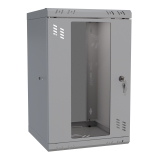 Стоечный шкаф 10" 6U, дверь со стеклом, 300мм, серый