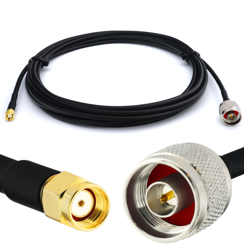RP-SMA Male / N Male 50см RG58/U коаксиальный кабель