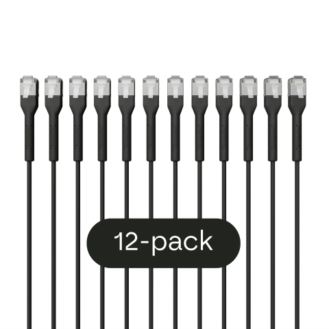 Broadbe тонкий патч-кабель 10G черный 1м 12 шт.