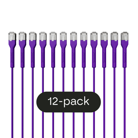 Broadbe тонкий патч-кабель 10G фиолетовый 0.3м 12 шт.