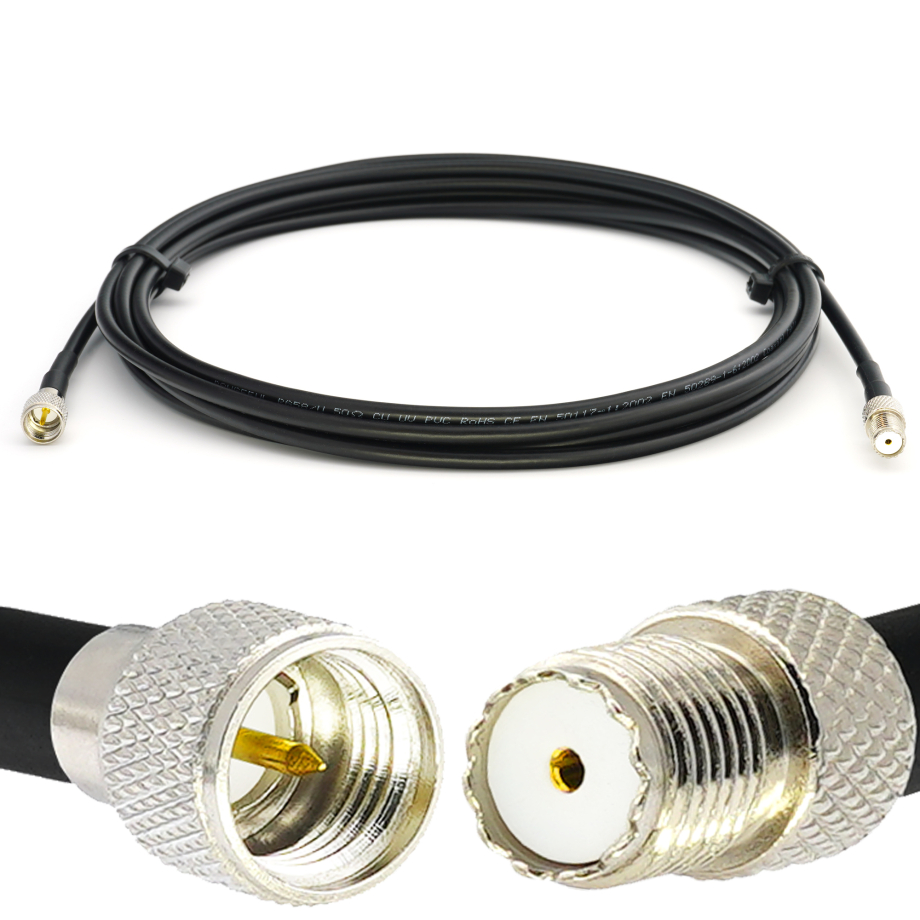 Mini UHF Male / Mini UHF Female 1м RG58/U коаксиальный кабель