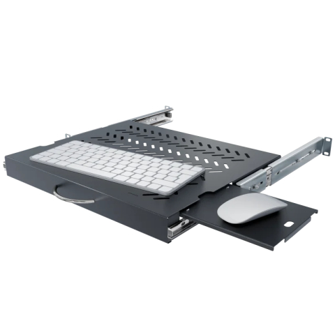 Полка для клавиатуры и мыши 19" 1U, 350мм черная