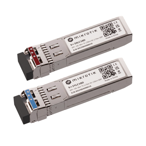 MikroTik комплект одномодовых 10G SFP+ модулей на 10 км